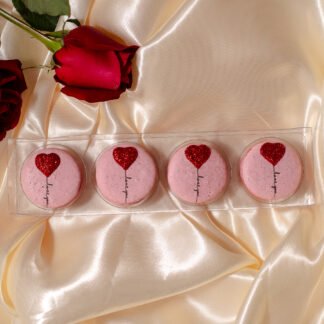 Caixa com 4 Macarons -  Dia dos Namorados