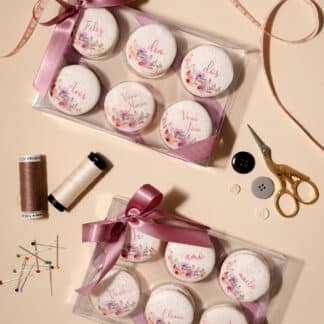 Caixa com 6 Macarons - Dia dos Avós (floral )