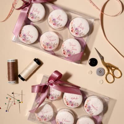 Caixa com 6 Macarons - Dia dos Avós (floral )