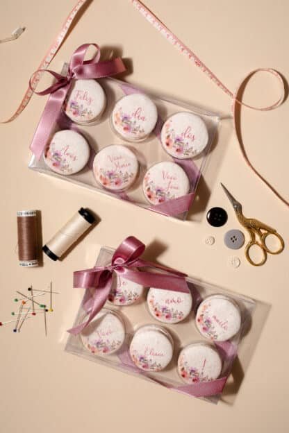 Caixa com 6 Macarons - Dia dos Avós (floral )