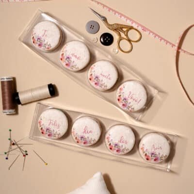 Caixa com 4 Macarons - Dia dos Avós ( floral )