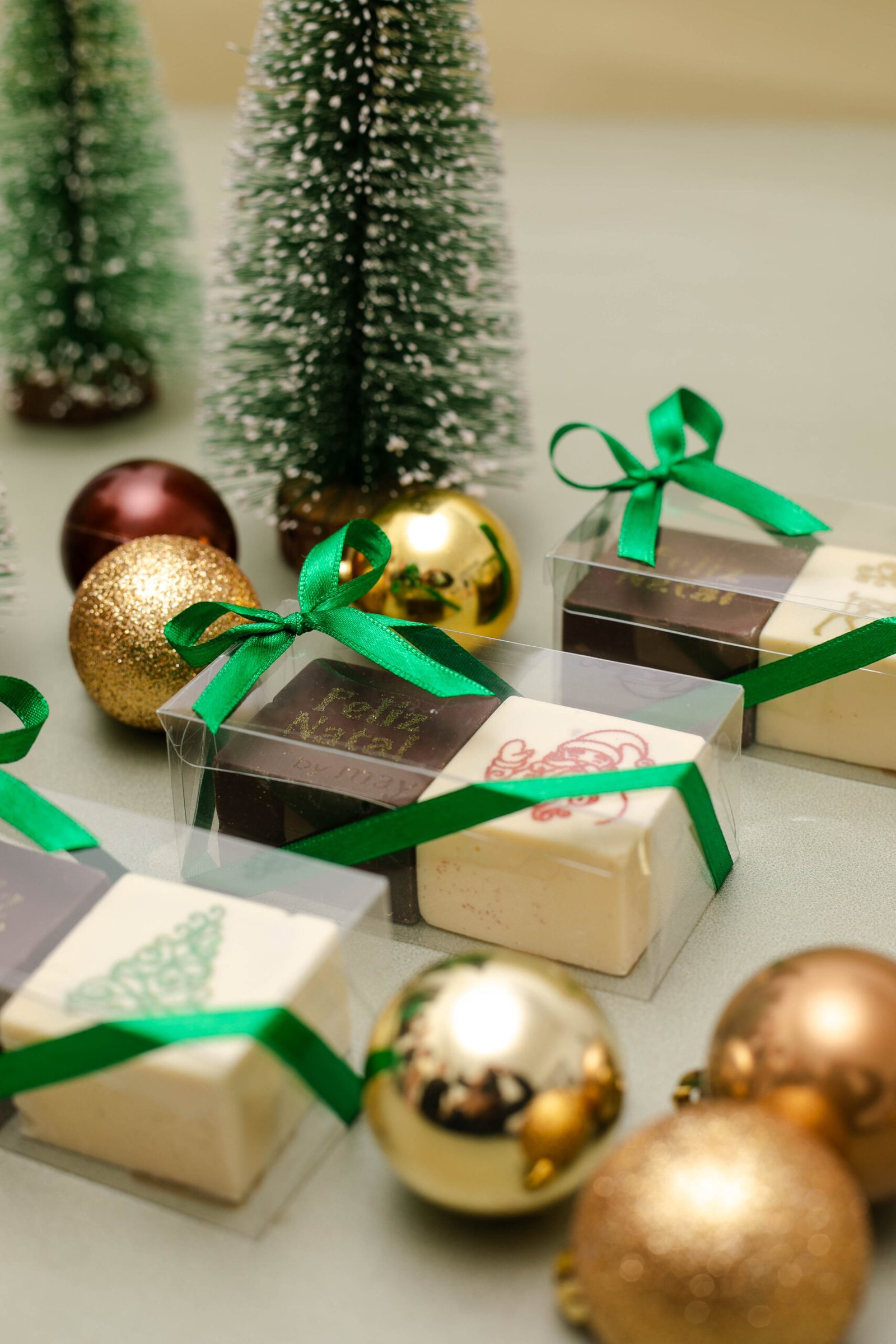 Caixa 2 pães de mel  personalizados para - Natal com glitter - Imagem 3