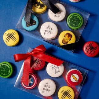 Caixa com 6 Macarons - Super Heróis