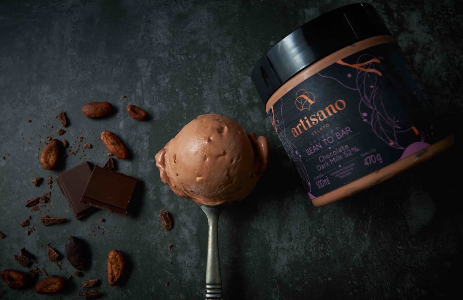 Pote de Gelato Artisano 500 ml - Chocolate Dark