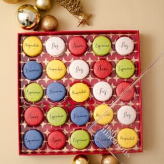 Caixa com 25 macarons - Desejos