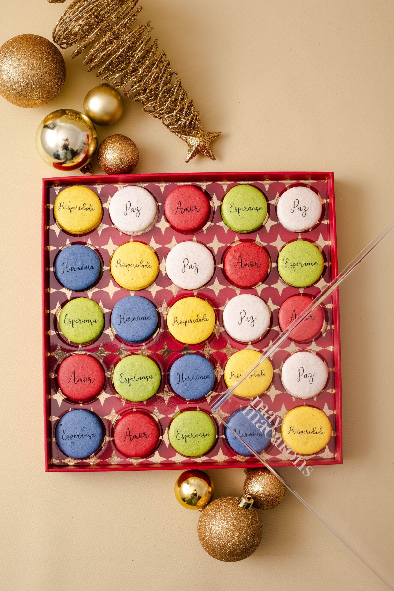 Caixa com 25 macarons - Desejos
