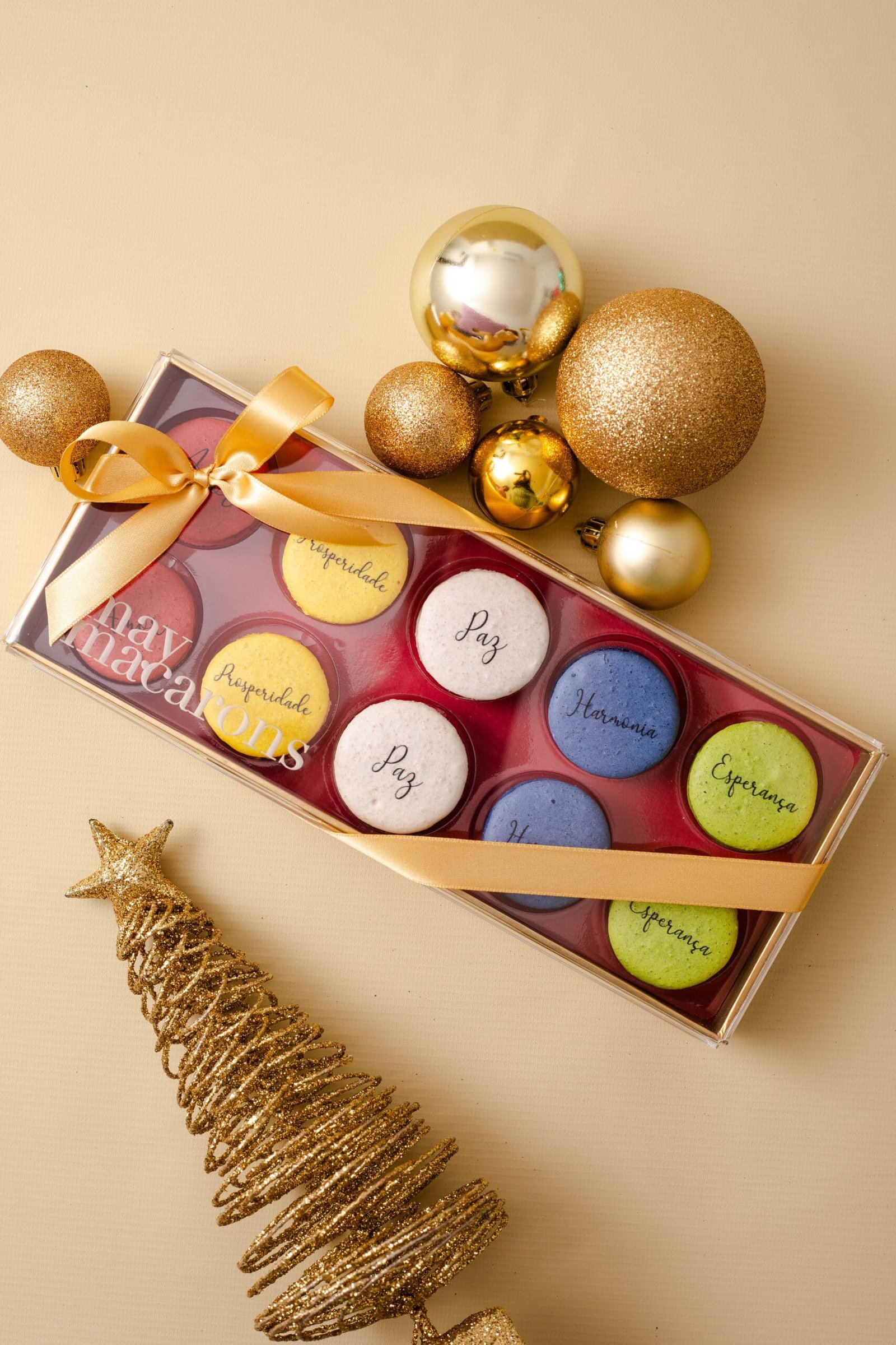 Caixa com 10 macarons - Desejos