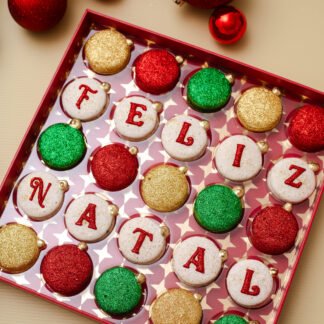 Caixa 25 macarons - Bolas de Natal