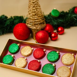 Caixa  10 macarons - Bolas de Natal