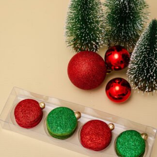 Caixa 4 macarons - Bolas de Natal