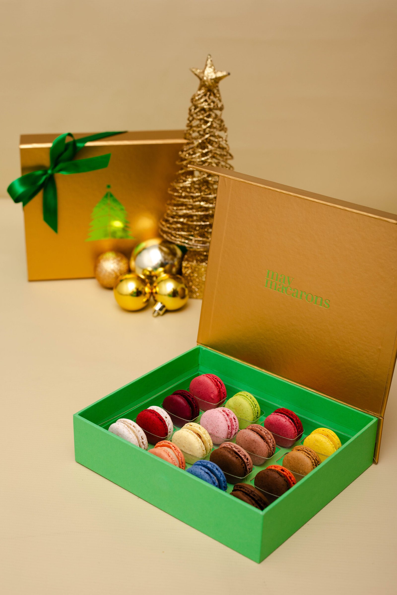 Caixa 16 mini macarons - Natal