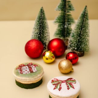 Tortinha de macaron Natalina - chocolate com caramelo