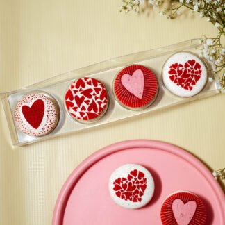 Caixa com 4 Macarons -Dia dos Namorados
